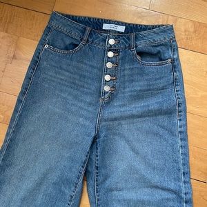 High waisted flared ankle jeans